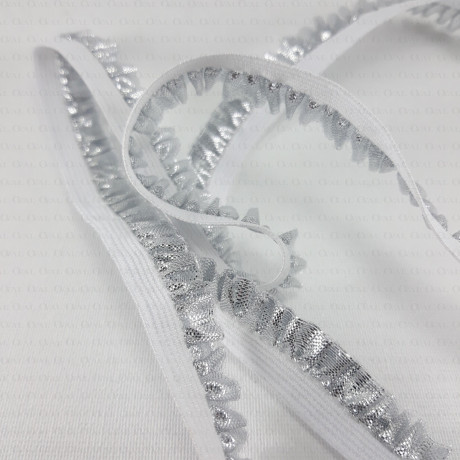 Silver elastic lace 13mm/1 or 50y 2513