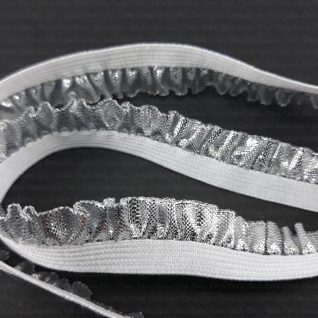 Silver elastic lace 13mm/1 or 50y 2513