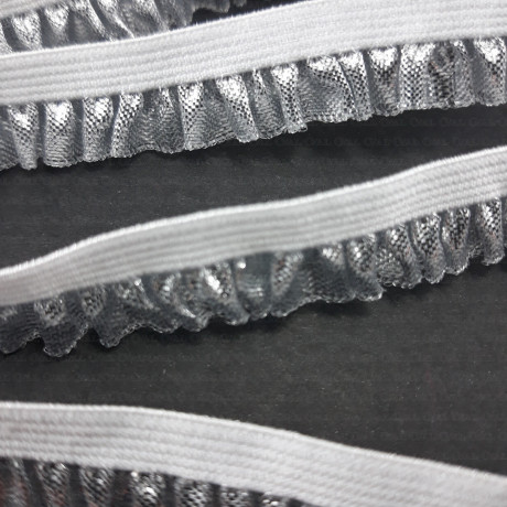 Silver elastic lace 13mm/1 or 50y 2513