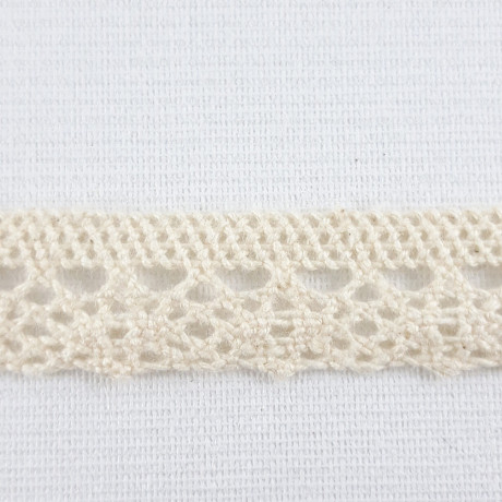 Cotton lace 17mm /25m white and ecru 2565
