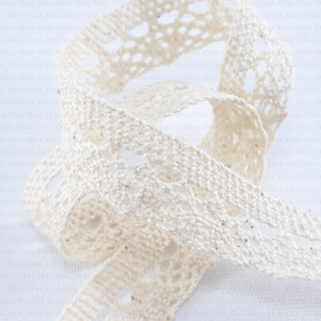 Koronka bawełniana 17mm biel i ecru 25m    2565