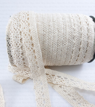 Koronka bawełniana 17mm biel i ecru 25m    2565