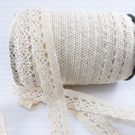 Cotton lace 17mm /25m white and ecru 2565