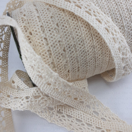 Koronka bawełniana 17mm biel i ecru 25m    2565