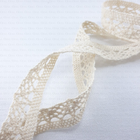 Cotton lace 17mm /25m white and ecru 2565