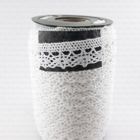 Cotton lace 17mm /25m white and ecru 2565