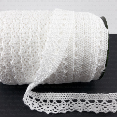 Cotton lace 17mm /25m white and ecru 2565