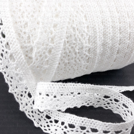 Cotton lace 17mm /25m white and ecru 2565