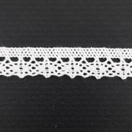 Cotton lace 17mm /25m white and ecru 2565