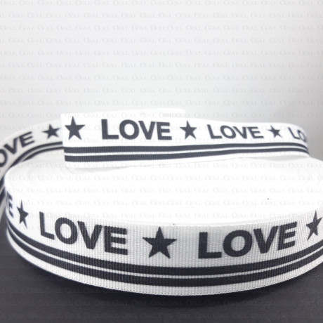 decorative ribbon with 'love' inscriptions