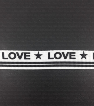 decorative ribbon with 'love' inscriptions