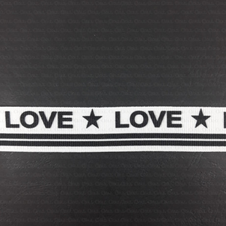 decorative ribbon with 'love' inscriptions