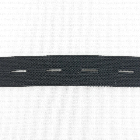 Button elastic 18mm/100m, black 2584