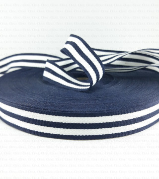 Decorative tape 20 mm navy blue and black 2397