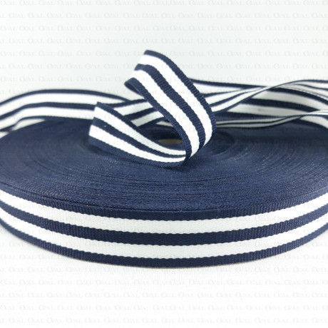 Decorative tape 20 mm navy blue and black 2397