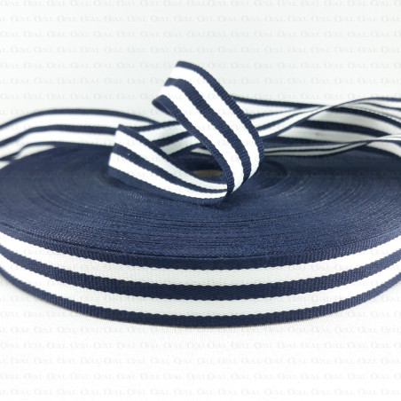 Decorative tape 20 mm navy blue and black 2397