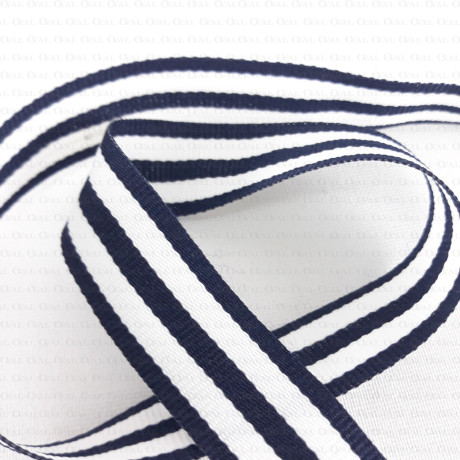 Decorative tape 20 mm navy blue and black 2397