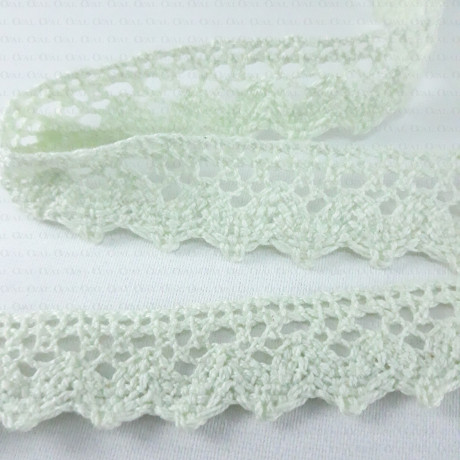 Koronka bawełniana 20mm/25m seledynowa  536