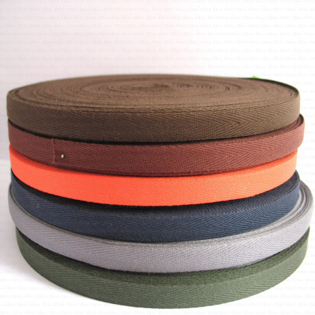 Kolorowa Taśma bawełniana jodełka 10 mm - 5 m.b. - Różne kolory