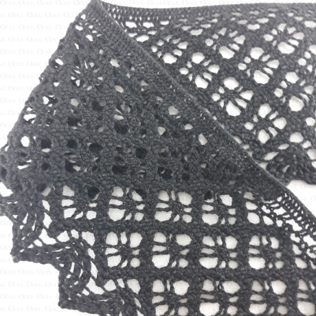80mm/1 or 25mm cotton lace, black 2626