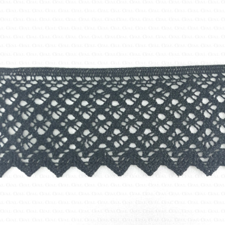 80mm/1 or 25mm cotton lace, black 2626