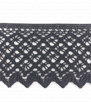 80mm/1 or 25mm cotton lace, black 2626