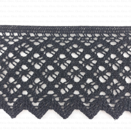 80mm/1 or 25mm cotton lace, black 2626