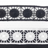 Guipure lace trim 30mm/1 or 20m white and black 2406