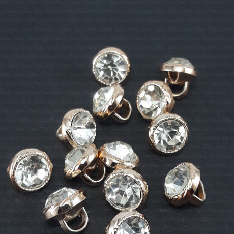 Guzik plastikowy z kamieniem  8 lub 10mm/10 lub 200szt  2672