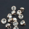 Plastic button with stone 8 or 10mm / 10 or 200 pcs 2672
