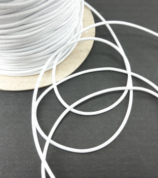 Round Elastic White and Black 2mm /100m no.528