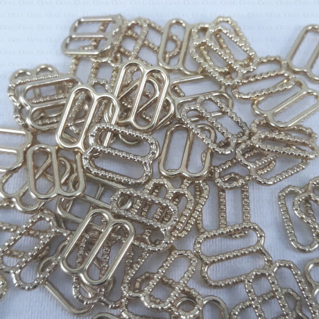 Metal adjuster 10mm / 10, 50 or 100 pcs gold 2687