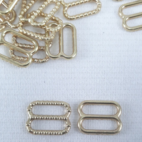 Metal adjuster 10mm / 10, 50 or 100 pcs gold 2687