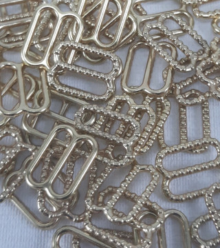 Metal adjuster 10mm / 10, 50 or 100 pcs gold 2687