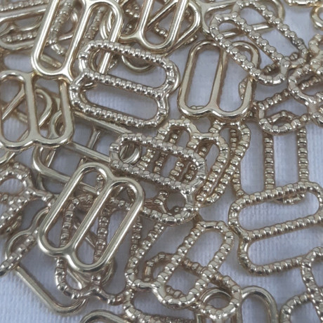 Metal adjuster 10mm / 10, 50 or 100 pcs gold 2687