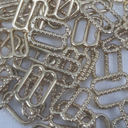 Metal adjuster 10mm / 10, 50 or 100 pcs gold 2687