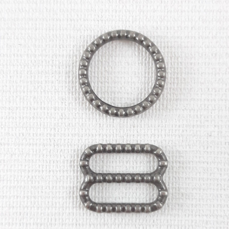 Metal adjuster 10mm / 10, 50, 100 pcs dark nickel 2691