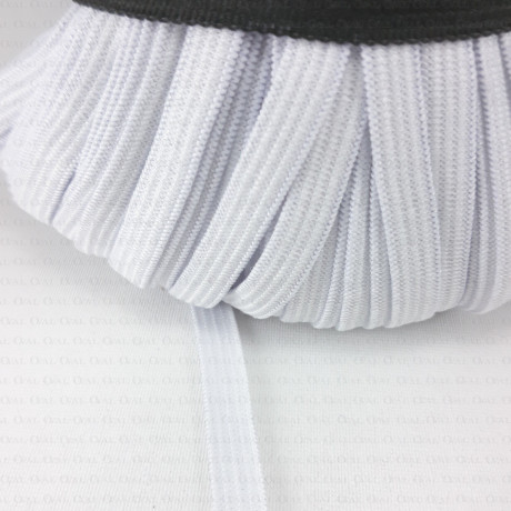 7mm/100m elastic band, white/black 2694