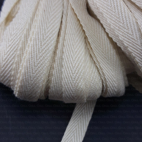 Cotton herringbone tape 10mm/50m natural 2696