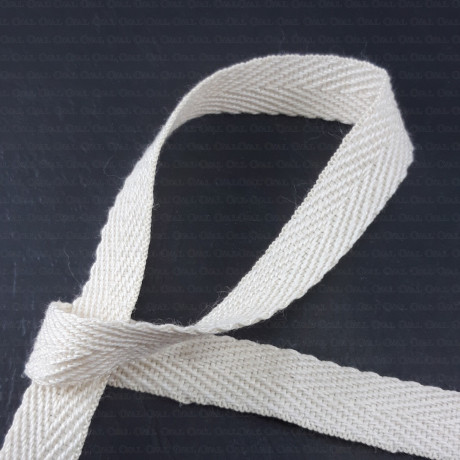 Taśma bawełniana jodełka 10mm/50m naturalna 2696