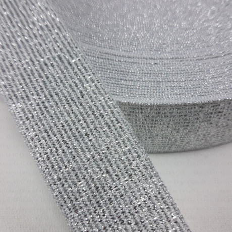 Silver elastic 15mm, 20mm, 30mm, 40mm / 1 roll 25m 1723