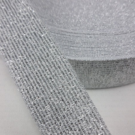 Silver elastic 15mm, 20mm, 30mm, 40mm / 1 roll 25m 1723