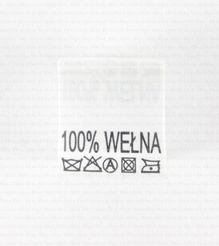 Wszywka skład surowcowy,przepis prania  WEŁNA 2726