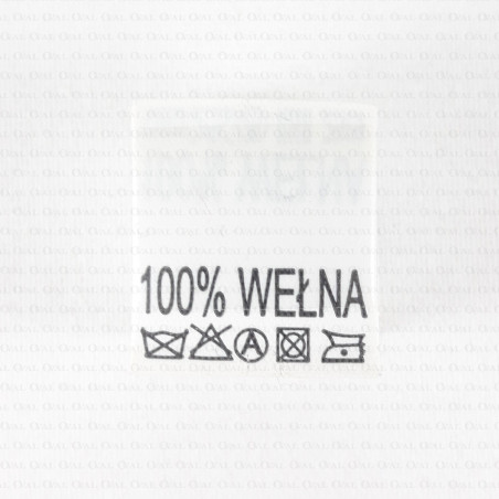Label raw material composition, washing instructions WOOL 2726
