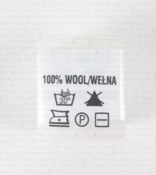 Wszywka skład surowcowy,przepis prania  WEŁNA 2727