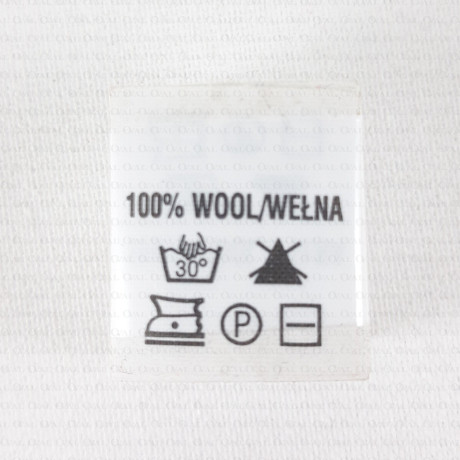 Wszywka skład surowcowy,przepis prania  WEŁNA 2727