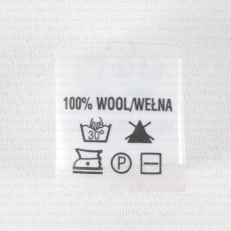 Wszywka skład surowcowy,przepis prania  WEŁNA 2727
