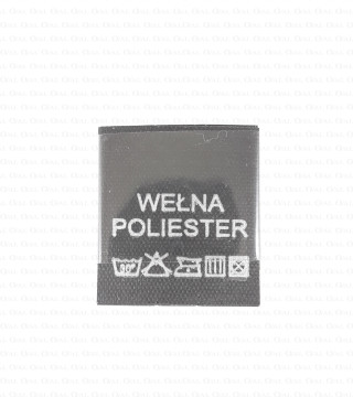 Wszywka skład surowcowy,przepis prania  WEŁNA 2728