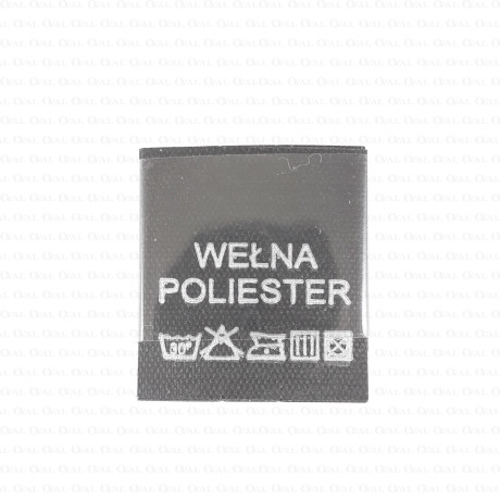 Raw material composition label, washing instructions WOOL 2728