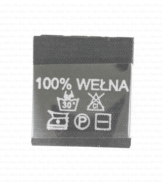 Wszywka skład surowcowy,przepis prania  WEŁNA 2729
